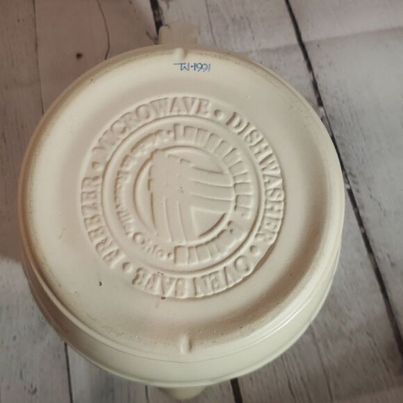 Longaberger woven traditions classic blue pottery pitcher - Picture 3 of 4